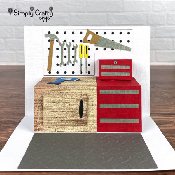 Garage Workshop Popup Card SVG File