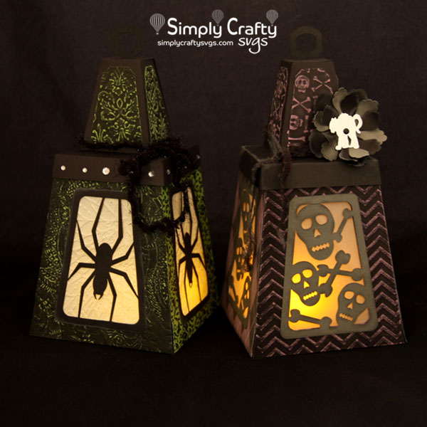Spider and Skulls Halloween Lantern SVG File