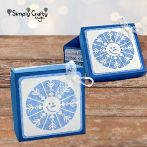 Snowman Snowflake Gift Box SVG