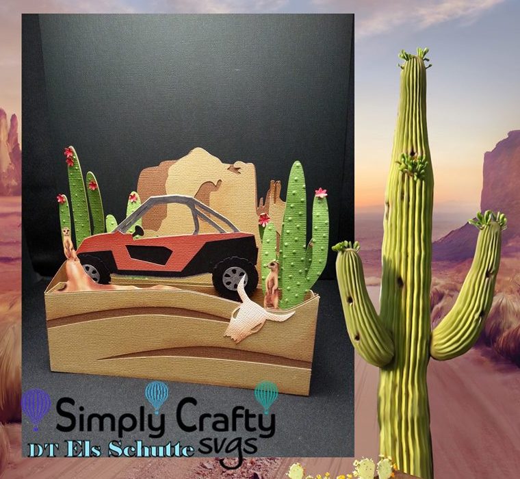 Desert Off-Roading Box Card by Els Schutte
