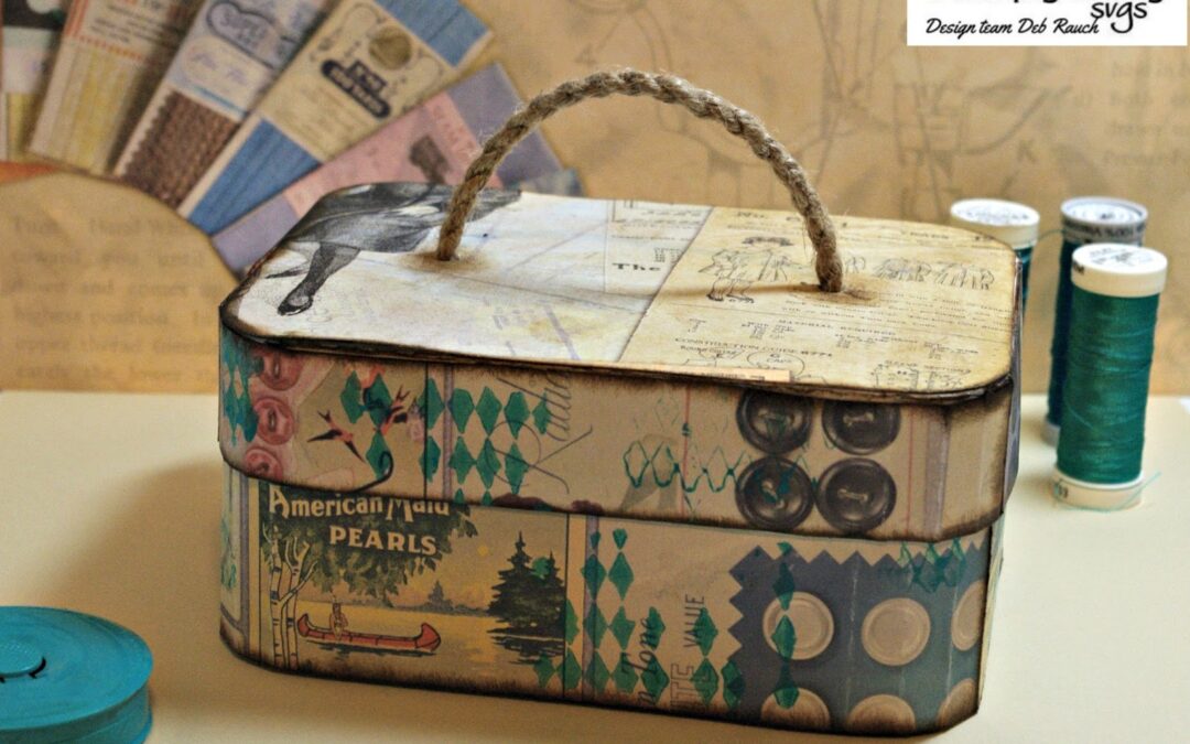 Sewing Box using Vanity Case SVG by DT Deb Rauch