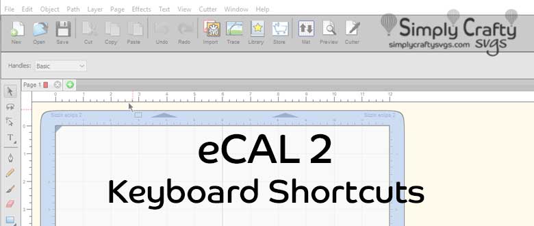 eCAL 2 Keyboard Shortcut Reference for Sizzix eClips