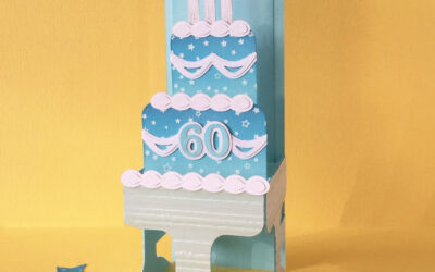 Tiered Ombre Cake Box Card By DT Janet