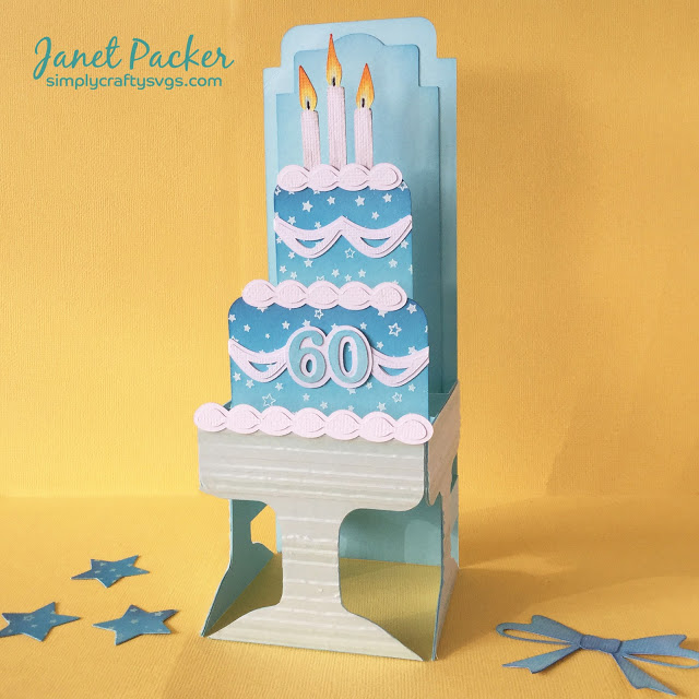 Tiered Ombre Cake Box Card By DT Janet