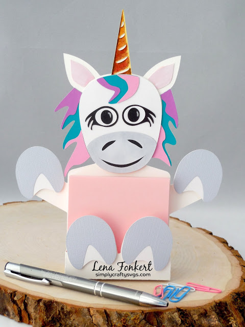 Unicorn Sticky Notepad Holder from DT Lena – Simply Crafty SVGs