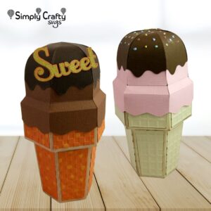 3D Ice Cream Cone SVG