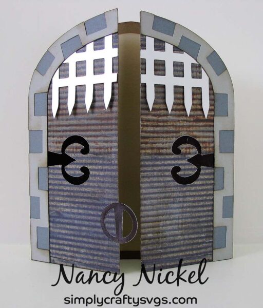 Castle Gate Card with Vintage Mailbox by DT Nancy