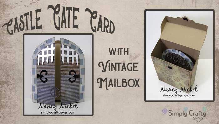 Castle Gate Card with Vintage Mailbox by DT Nancy