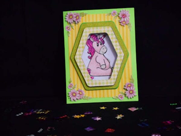 Birthday Unicorn Frame Card by DT Jana