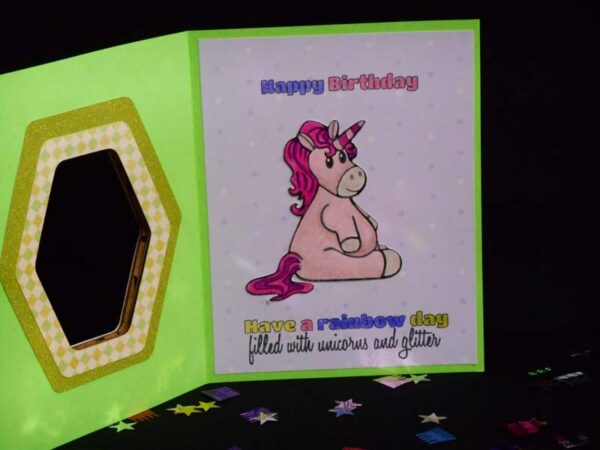 Birthday Unicorn Frame Card by DT Jana