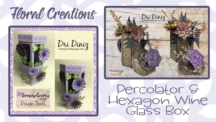 Percolator and Hexagon Wine Glass Box Floral Creations by DT Dri