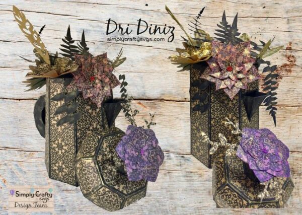Percolator and Hexagon Wine Glass Box Floral Creations by DT Dri