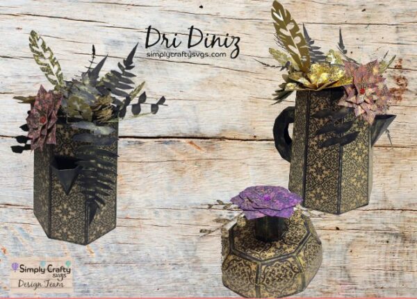 Percolator and Hexagon Wine Glass Box Floral Creations by DT Dri