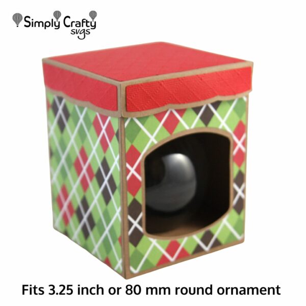 Round Ball Ornament Box with Lid 3 in. SVG File