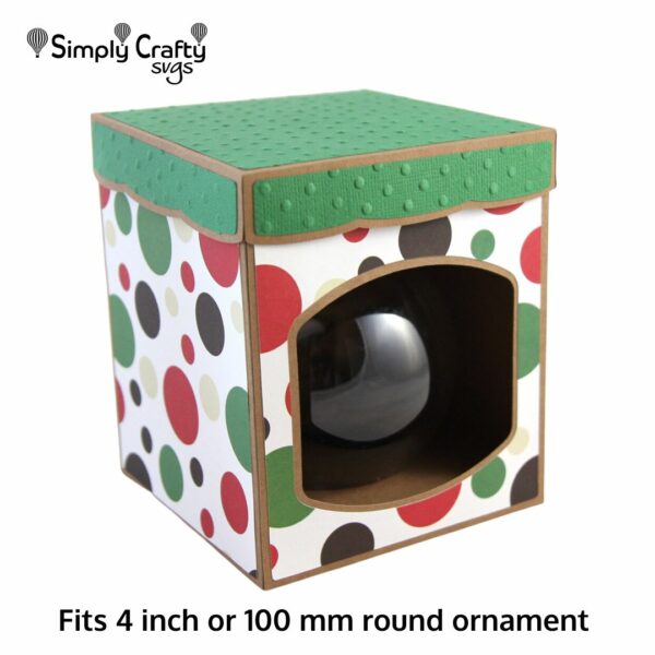 Round Ball Ornament Box with Lid 4 in. SVG File