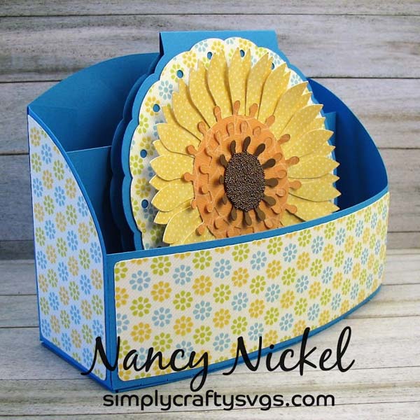 Sunflower Card with Curvy Stationary Organizer by DT Nancy