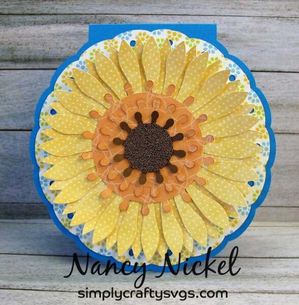 Sunflower Card with Curvy Stationary Organizer by DT Nancy