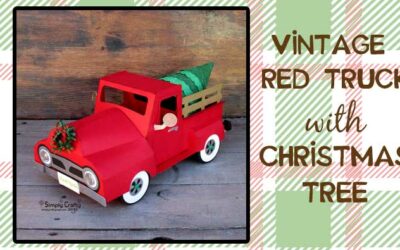 Vintage Red Truck with Christmas Tree