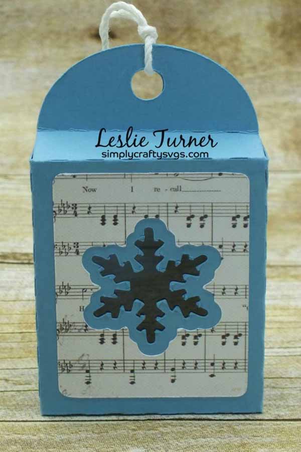 Snowflake Stocking Tag Box SVG