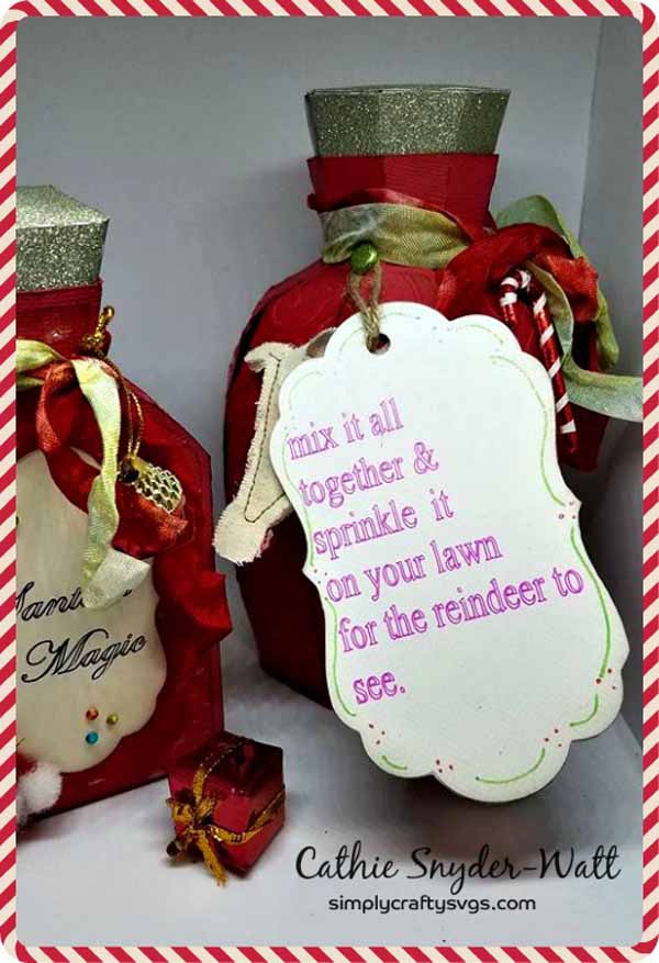 Christmas version of the of the Apothecary Bottle Set.  They are reindeer food bottles with edible glitter candy sprinkles! 
