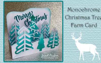 Monochrome Christmas Tree Farm Card by Janet