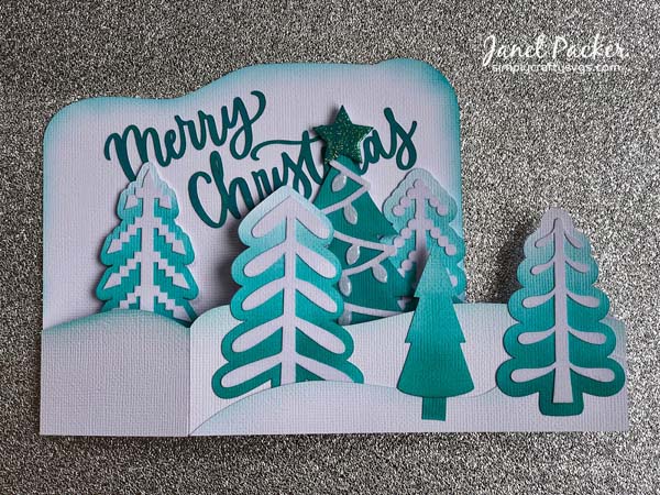 Monochrome Christmas Tree Farm Card by Janet