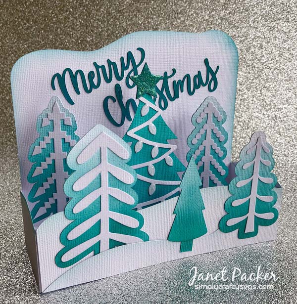 Monochrome Christmas Tree Farm Card by Janet