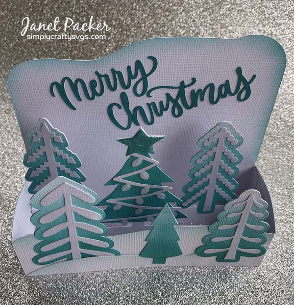 Monochrome Christmas Tree Farm Card by Janet