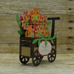 Birthday Wagon of Flowers Card by Leslie