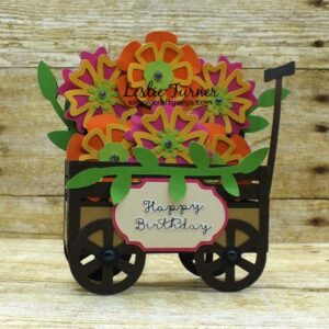 Birthday Wagon of Flowers Card by Leslie