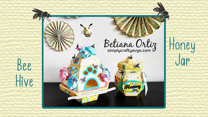 Bee Hive and Honey Jar by Betiana