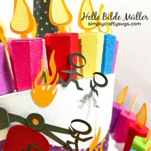 49 Candles Topsy Turvy Cake by Helle