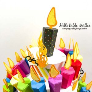 49 Candles Topsy Turvy Cake by Helle
