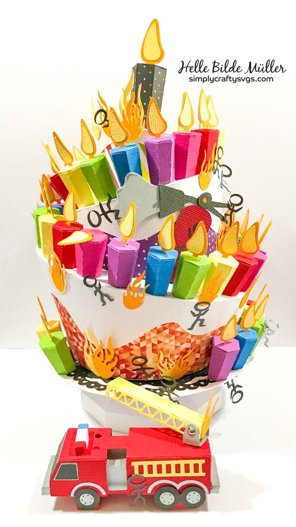 49 Candles Topsy Turvy Cake by Helle