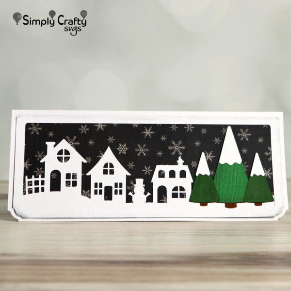 Christmas Village Slimline Card SVG