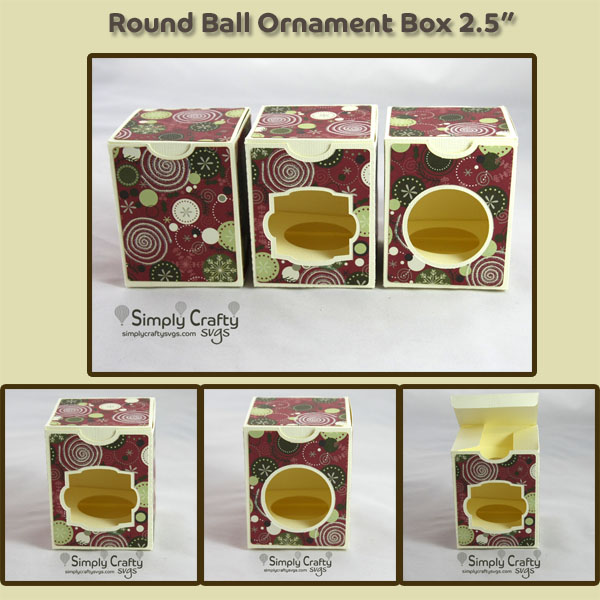 Round Ball Ornament Box 3.25 in SVG File - Simply Crafty SVGs