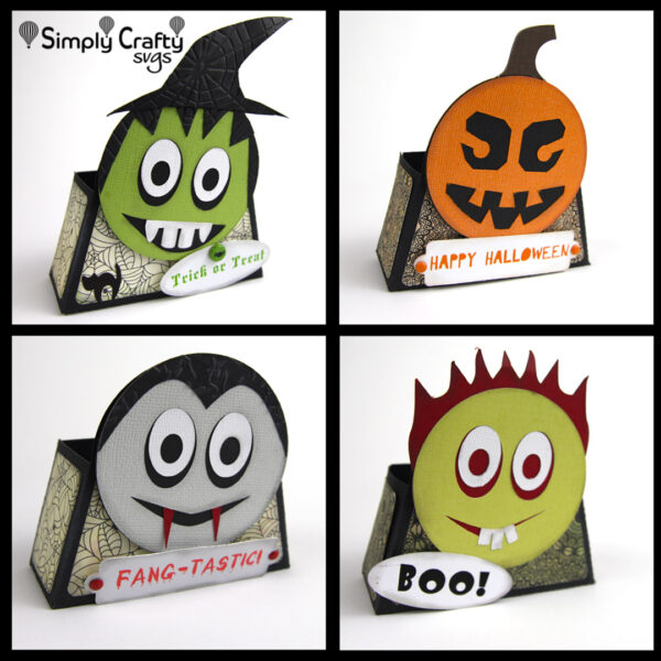 Smiley Halloween Treat Box Set SVG File