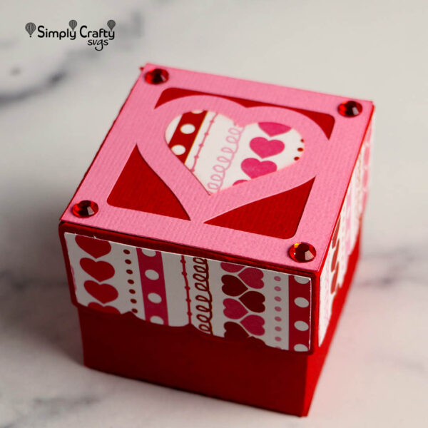 Square Heart Valentine's Box SVG