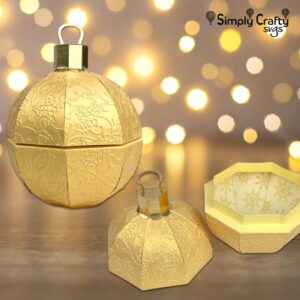 3D Round Ornament Gift Box SVG