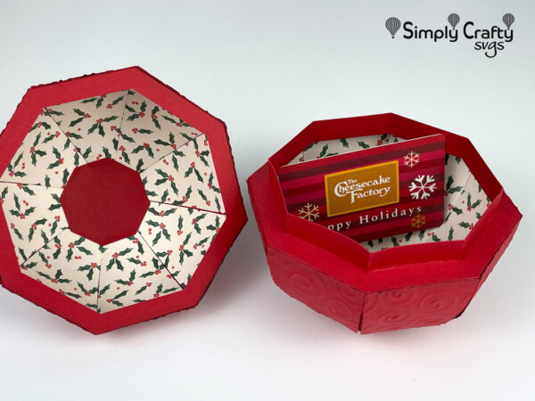 3D Round Ornament Gift Box SVG File