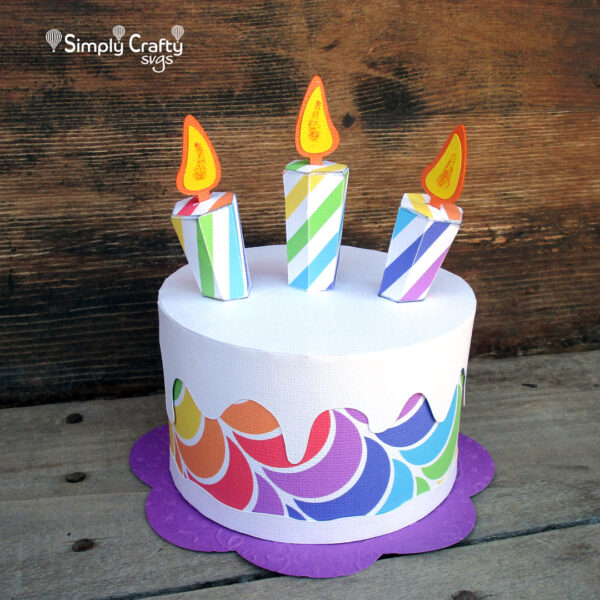 3D Birthday Cake SVG File