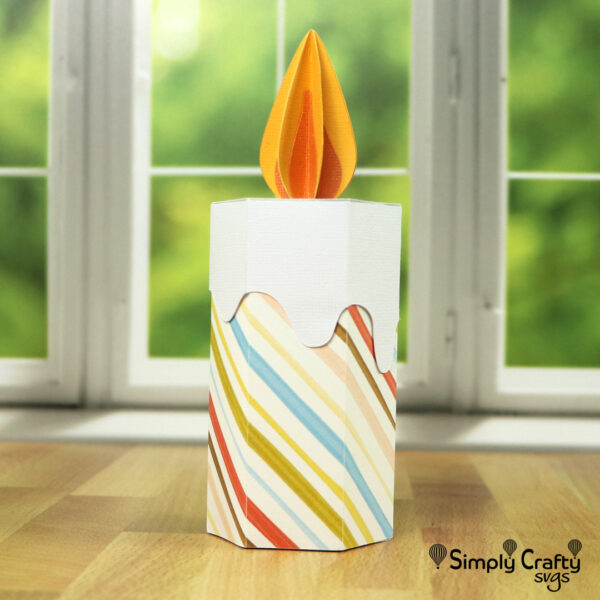 Birthday Wishes Candle Box SVG File