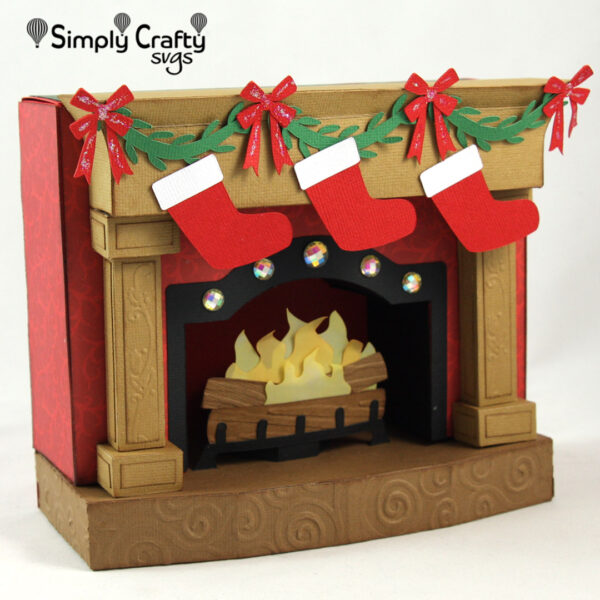 Christmas Fireplace Box SVG File