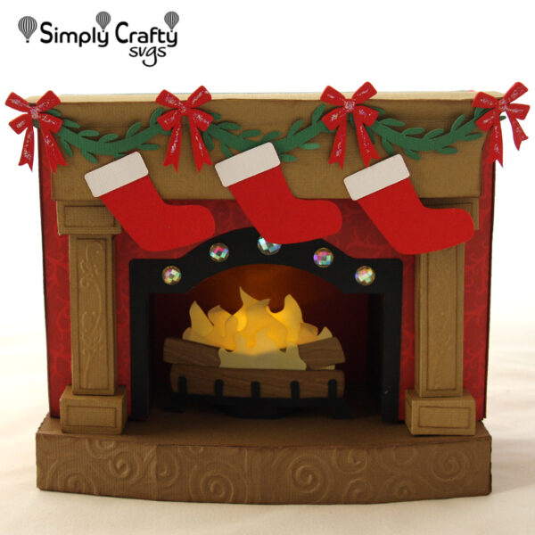 Christmas Fireplace Box SVG File