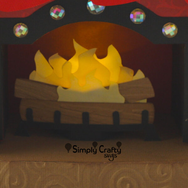 Christmas Fireplace Box SVG File