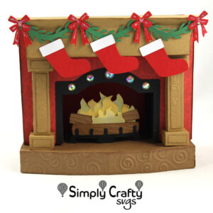 Christmas Fireplace Box SVG File