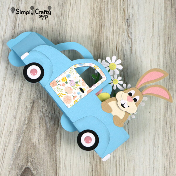 Easter Bunny Truck Card SVG File