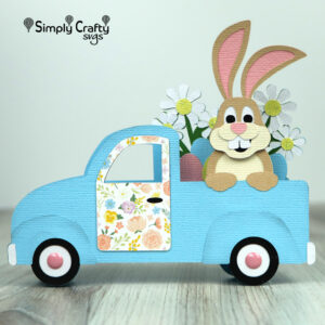 Easter Bunny Truck Card SVG File