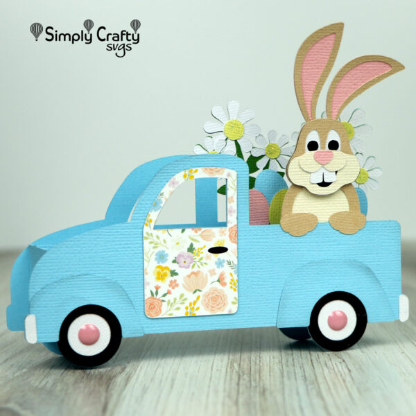 Easter Bunny Truck Card SVG File