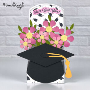 Floral Graduation Box Card SVG File